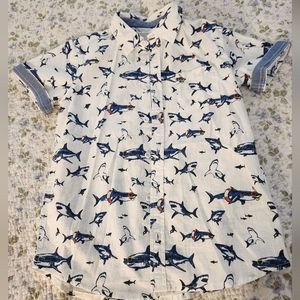 Fat Face Boys Linen Button Down Shirt Size 10/11